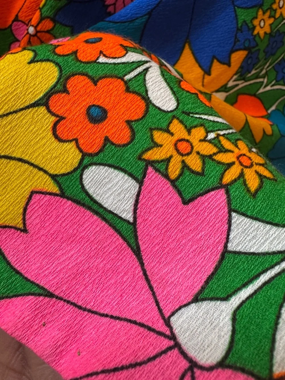 Vintage Hawaiian Flower Power Maxi Dress - Picture 11 of 17